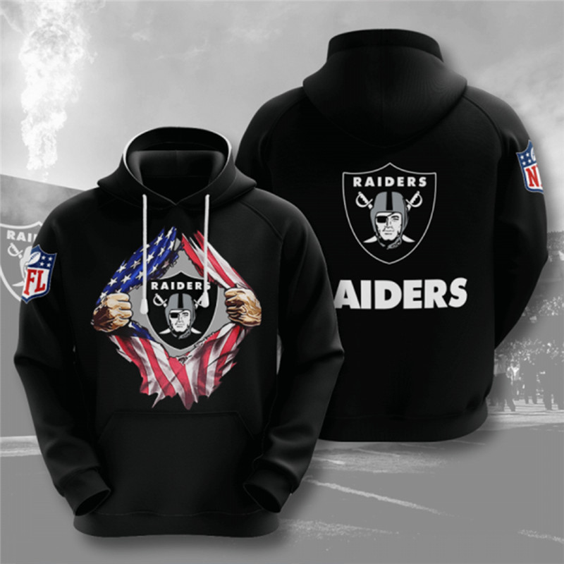 Men's Las Vegas Raiders Black NFL 3D Trending T-Shirt Hoodie